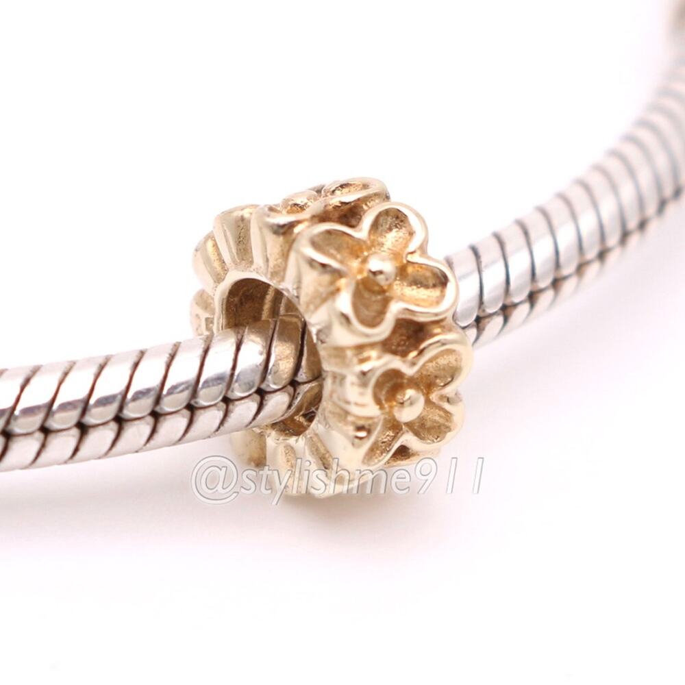 Authentic PANDORA Retired 14k Gold Aloha Daisy Spacer Charm